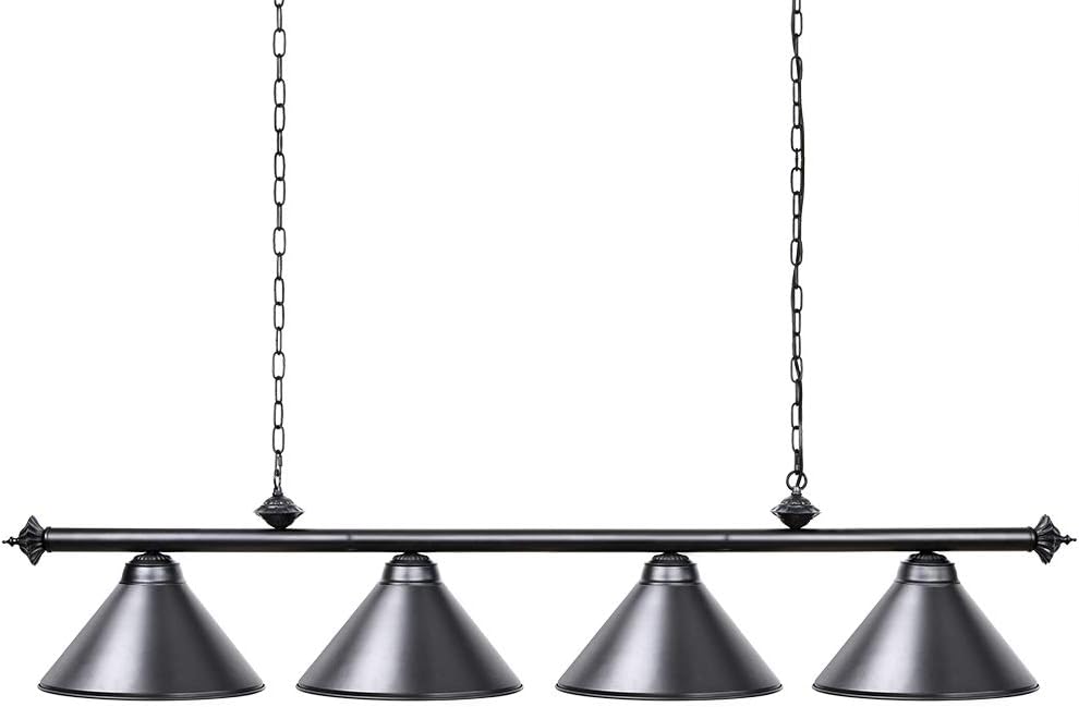 Wellmet 4 Light Pool Table Light, 70 inch Modern Industrial Hanging Chandelier Island Light with Lamp Shade Billiard Lighting for 7ft 8ft Pool Billiard Table, Game Room, Kitchen Island