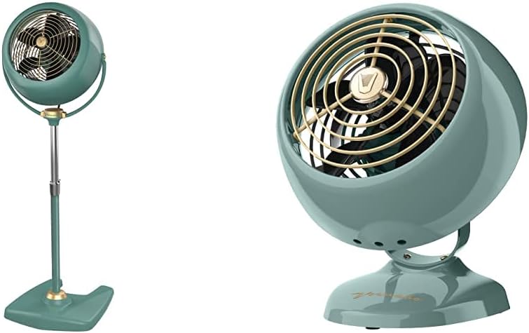 Vornado VFAN Sr. Pedestal (Green) and VFAN Mini Classic Personal (Green) Vintage Air Circulator Fans