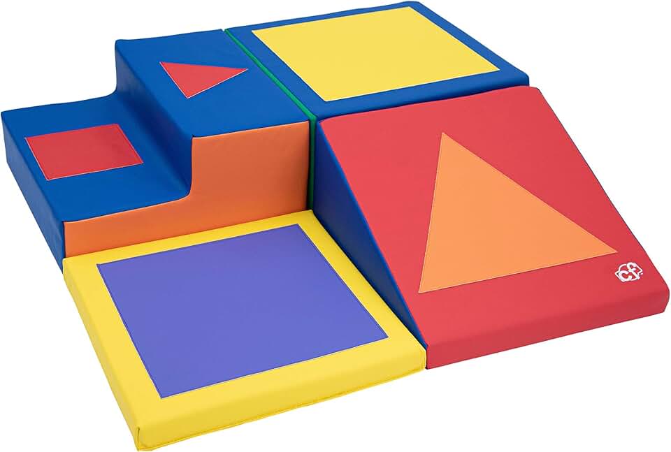 Children's Factory Shape and Play Climber, 4 Piece Set, Primary, CF322-389, Baby Indoor Soft Playground Climber, Daycare or Classroom Toddler Activity