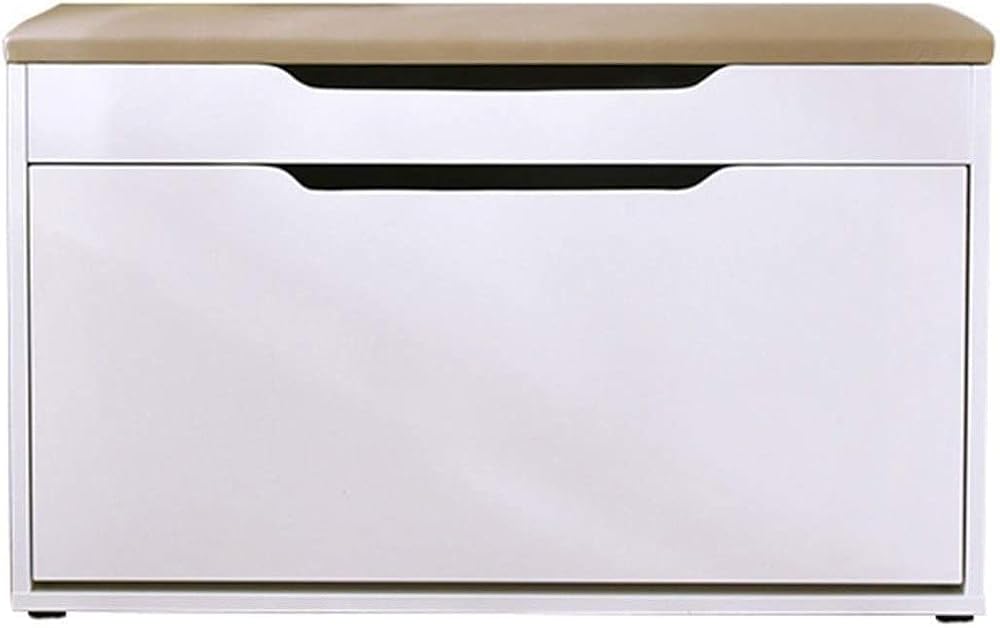 Shoe Storage Bench Entryway Hallway Furniture, Storage Benches Shoe Cubby Bench Entryway Shoe Storage Turnover Shoe Stool Shoe Rack Bedside Storage Small Sofa Simple and Modern(White,40cm)