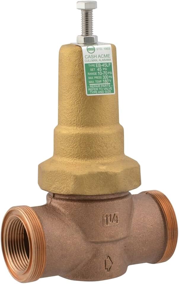 Cash Acme 1-1/4 Inch EB45 Pressure Regulating Valve (PRV), Threaded NPT, 45 PSI, 23166-0045