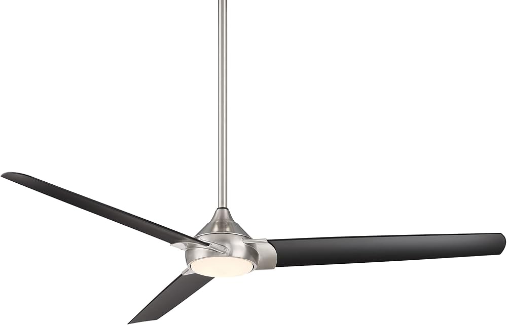 Zelda Indoor and Outdoor 3-Blade Smart Ceiling Fan 60in Brushed Nickel Matte Black with 3000K LED Light Kit and Remote Control works with Alexa and iOS or Android App