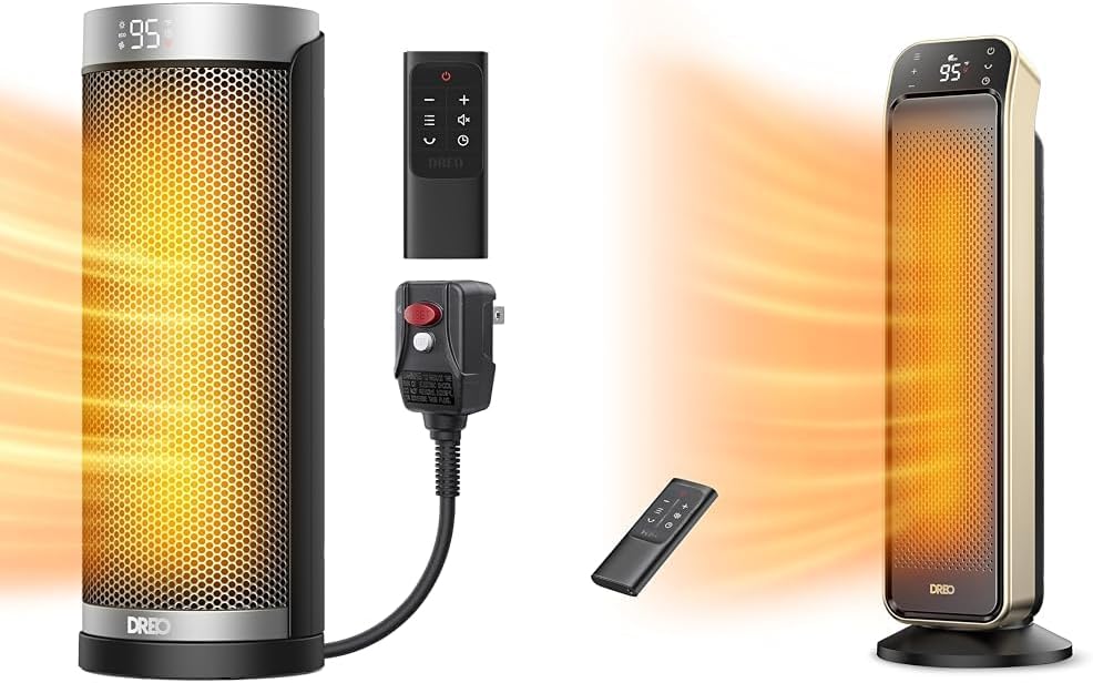 Dreo Space Heater for Bathroom and Indoor, 70°Oscillating & Space Heater Indoor, 25