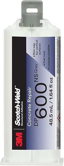 3M 08964-case Scotch-Weld Concrete Repair DP600NS, Gray, Non-Sag, 48.5mL Duo-Pak, 12/case