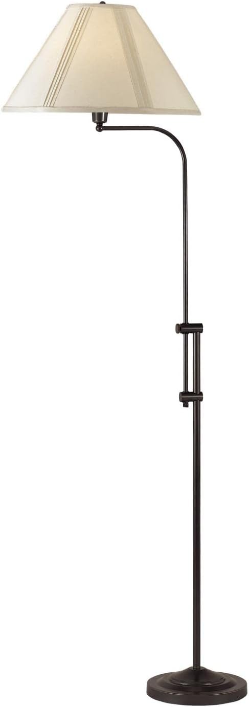 Cal Lighting BO-216-DB Floor Lamp with Tan Fabric Shades, 67