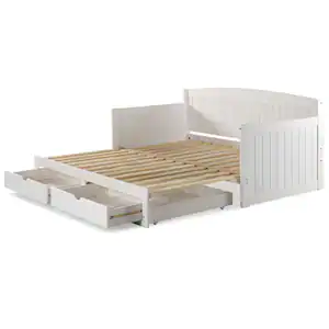 Alaterre Furniture Harmony 1-Piece White Twin Daybed with King Conversion