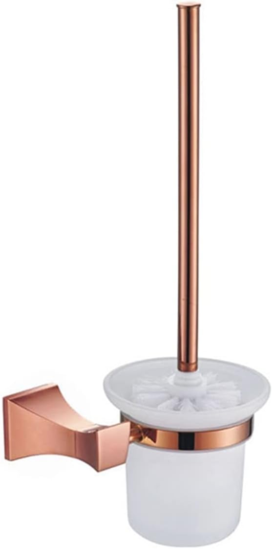 Rose Gold Wall Mounted Clothes Hook Toilet Paper Holder Towel Rail Rack Bar Shelf Soap Toothbrush Holder Bathroom Accessories Wall Floating Shelves (Color : Toilet Brush Holder)