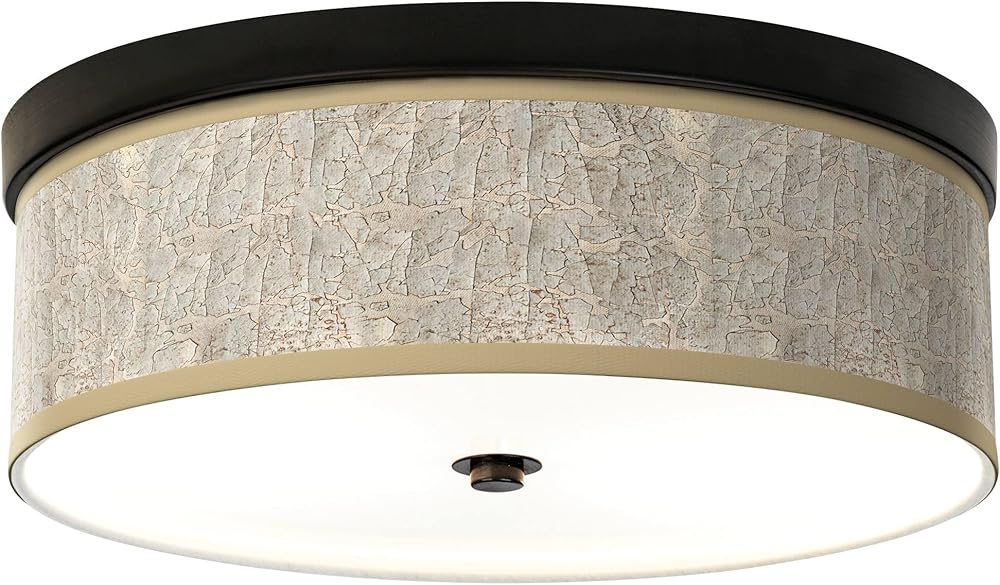 Al Fresco Giclee Energy Efficient Bronze Ceiling Light with Print Shade