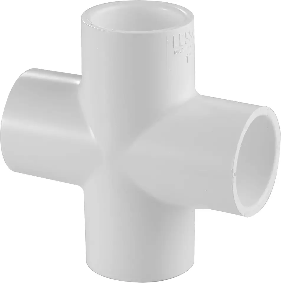 420 Series PVC Pipe Fitting - Cross - Schedule 40 (White) - 6