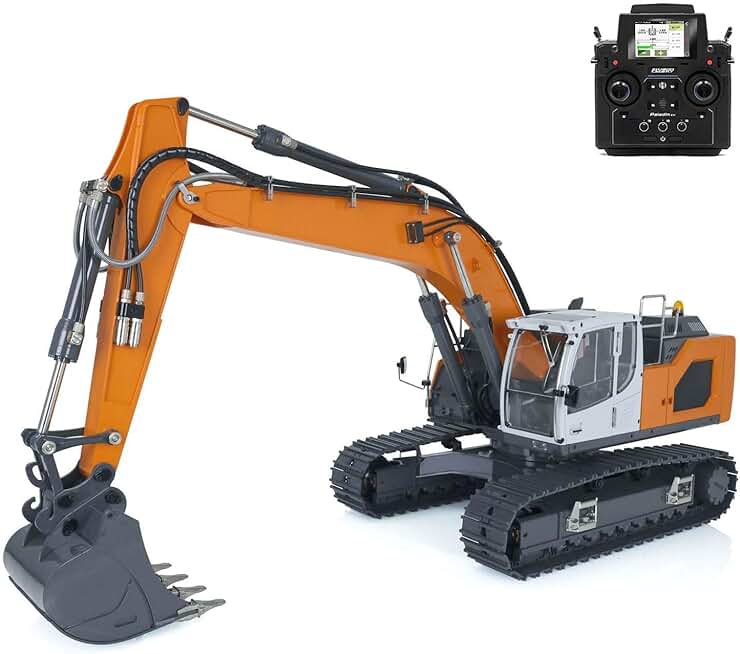 XDRC 1/14 RC Hydraulic Excavator 5CH Valve for 945 Radio Control Digger Quick Coupler Motor Servo ESC Light Sound System for Hobby