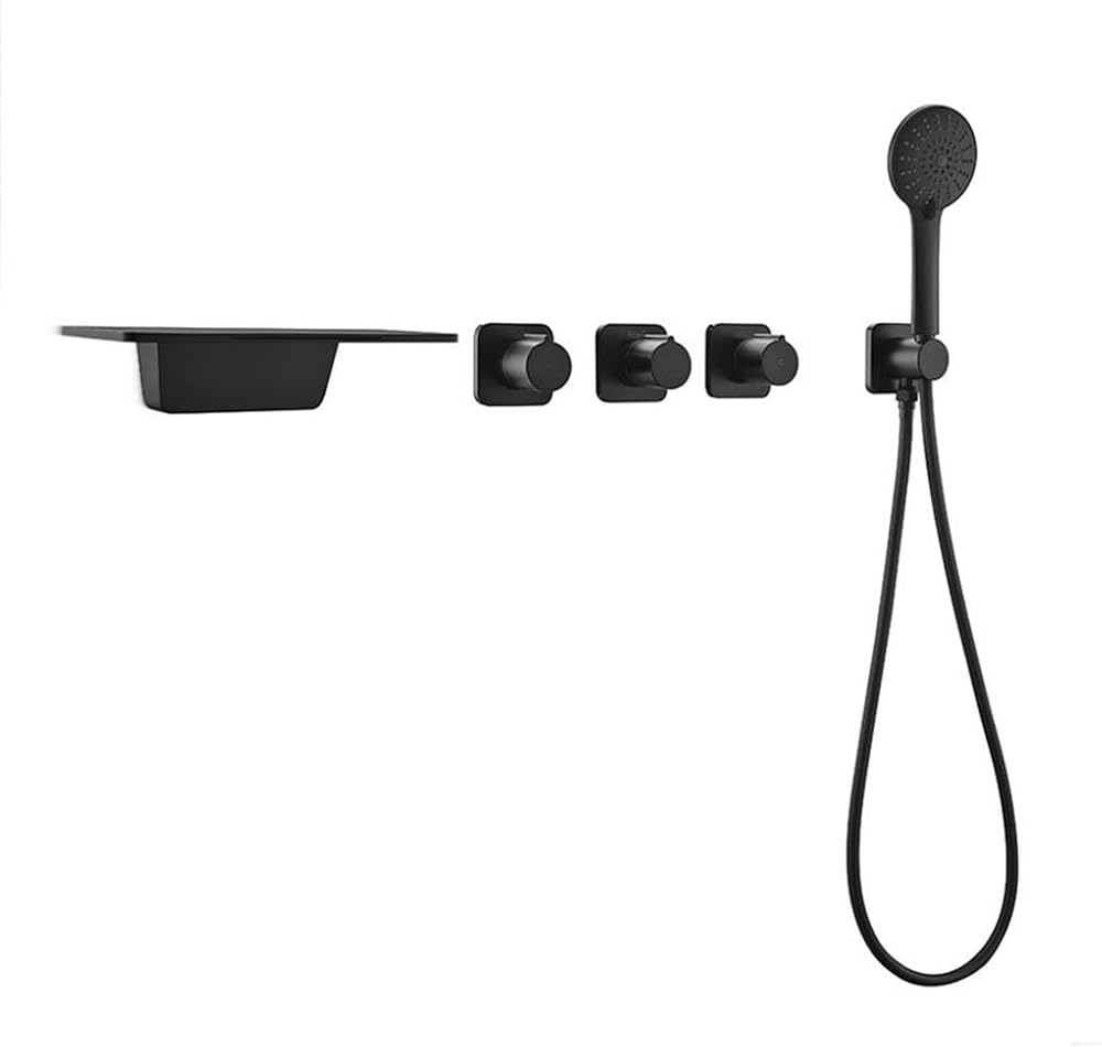 The Bathtub Can Be Lowered With Wall Type Cold and Hot Rotating Faucet Full Copper Shower Set, 1