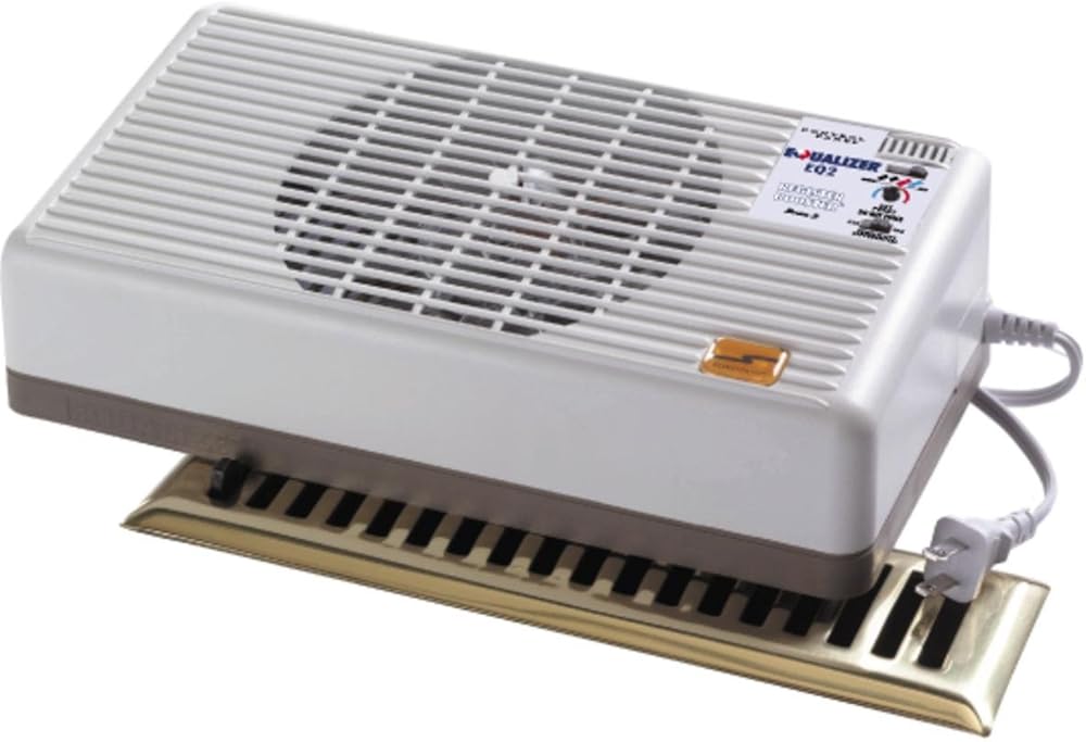 Suncourt Equalizer EQ2 Manual Electric Bedroom Air Conditioner Vent Booster, Energy Efficient AC Register Booster, Improved Air Flow for Better Indoor Heating and Cooling, White