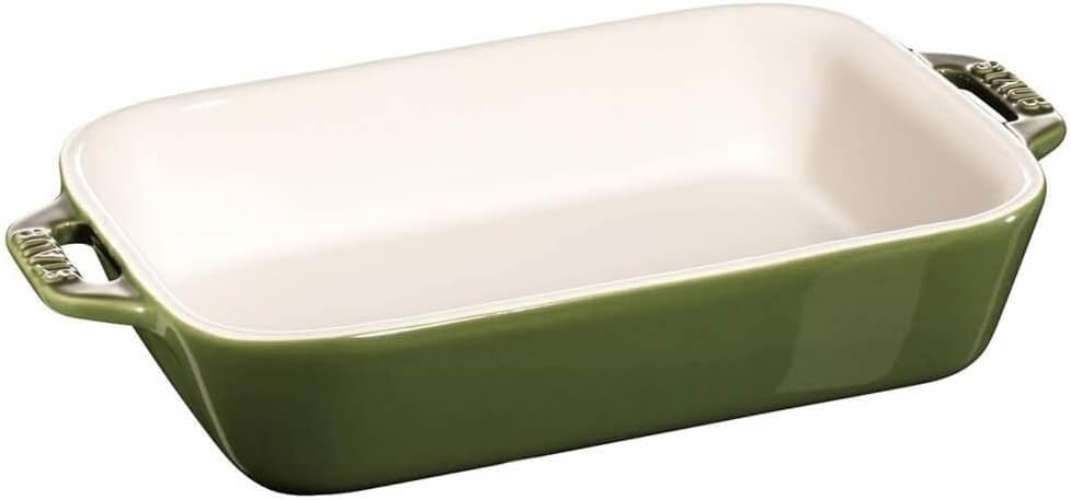 Staub Ceramic Rectangular Baking Dish 7.5 x 6-inch Basil