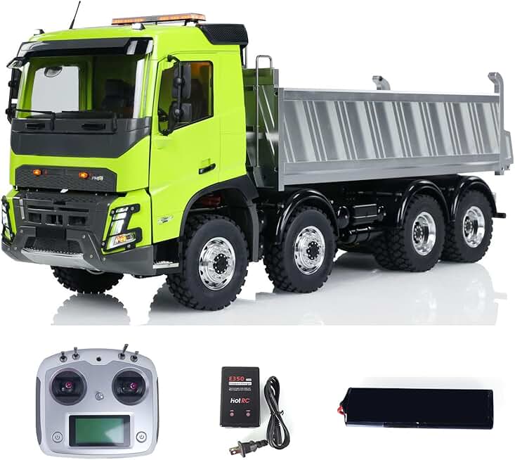 LESU 1/14 8X8 RTR RC Hydraulic Dump Truck FMX Cabin Metal Chassis Dumper Lights Sound System Motor Servo ESC