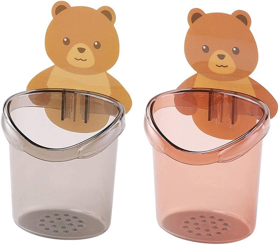 Toothpaste Stand Holder 10 Pcs Wall Mounted Little Bear Toothbrush Toothpaste Holder Bathroom Vanity Countertops