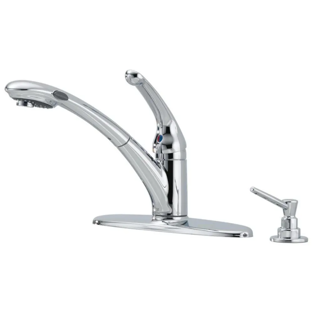 Delta Faucet 470-PROMO-DST Single Handle Pull Out Kitchen Faucet with Side Spray