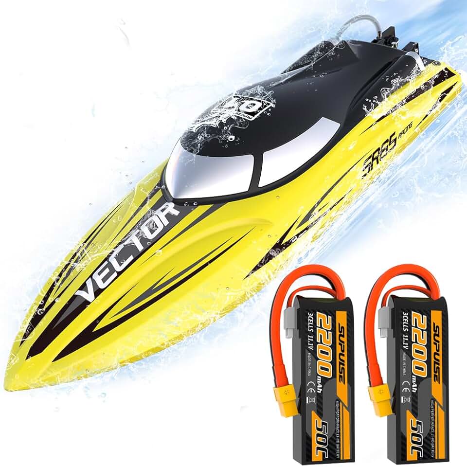 VOLANTEXRC Brushless Remote Control Boat with 11.1V 3S Lipo Battery