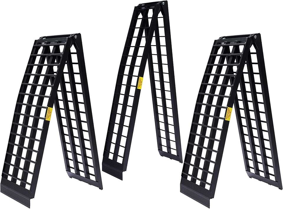 LEMNISCATE Loading Ramp, Heavy Duty Truck Ramp, Folding Truck Ramps, Black Motorcycle Ramp, Aluminum Loading Ramp for UTVs, ATVs, Dirt Bike, Lawn Mowers, Snowblower-3 Pack