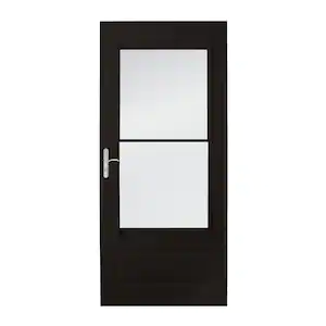 Andersen 400 Series 32 in. x 80 in. Black Universal 3/4 Light Retractable Aluminum Storm Door with Nickel Hardware