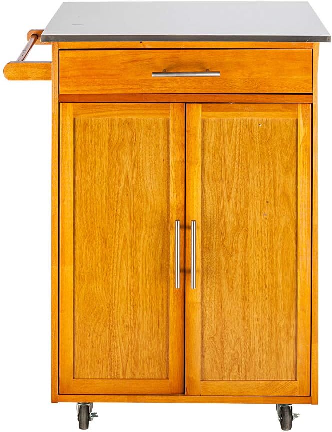 Kitchen Island On Wheels with Storage, Kitchen Storage Island with Spice Rack and 2 Drawers, Rolling Portable Dining Room Serving for Home Hotel Kitchen Dinning Room