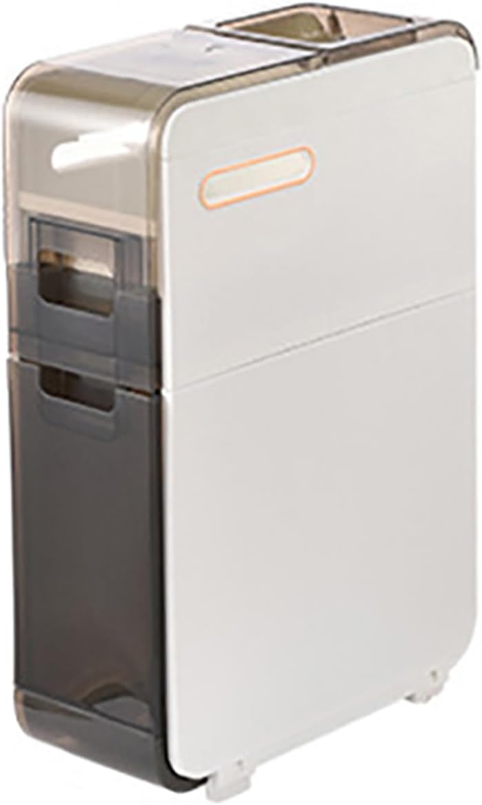 Bathroom Storage, Toilet Paper Storage Organizer Mobile Cabinet with Wheels Waterproof Narrow Container Storage， Next to Toilet Storage