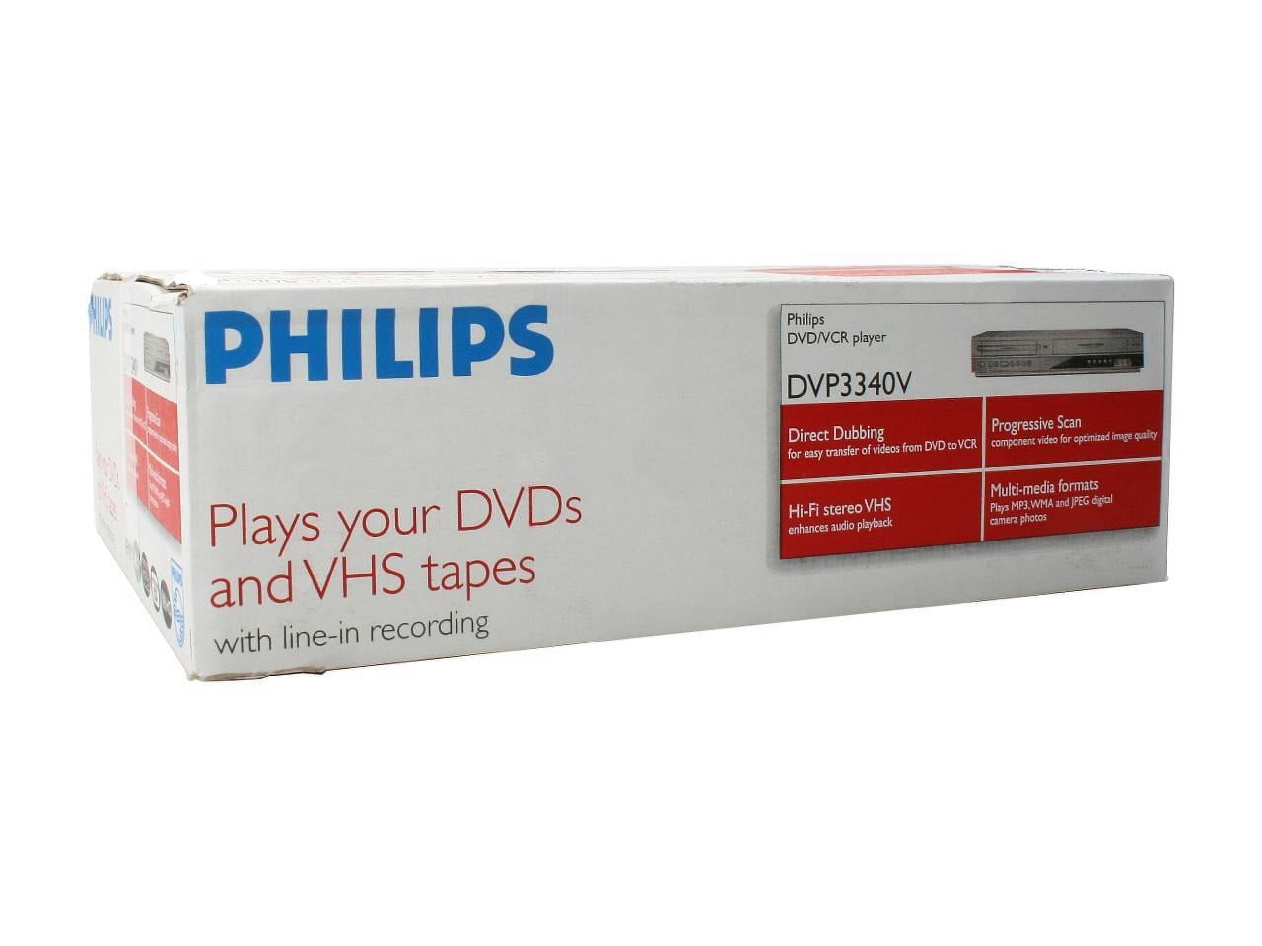 Philips Dvp3340v DVD VCR Combo DVD Player VHS Player With Hdmi Adapter (NEW)