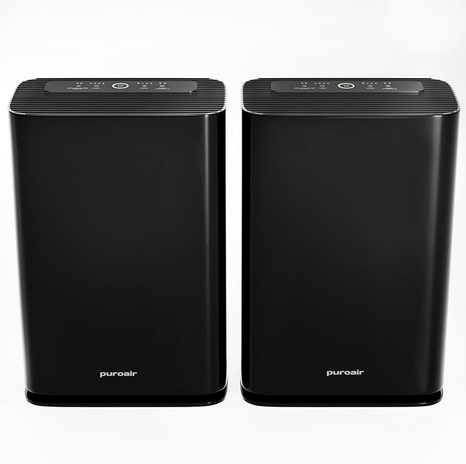 Powerful PuroAir 400 Air Purifier for Home Large Rooms - Covers 2,145 Sq Ft - Filters Up To 99% of Smoke, Pollen, Dust, VOCs and Common Pollutants - Cleans Air Automatically 24/7 (2 PACK)