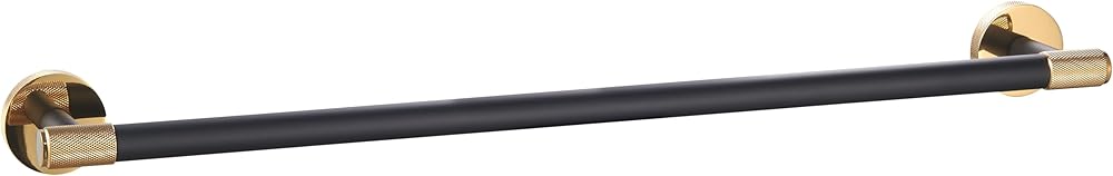 Towel Bar Bathroom Towel Holder Brass Material 24 inch Wall Mounted Towel Rack Hotel Pool Matte Black Knurled Gold Trim