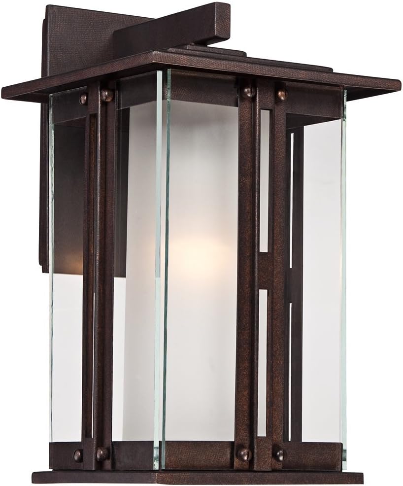 Fallbrook Rustic Farmhouse Mission Outdoor Wall Light Fixture Bronze 13