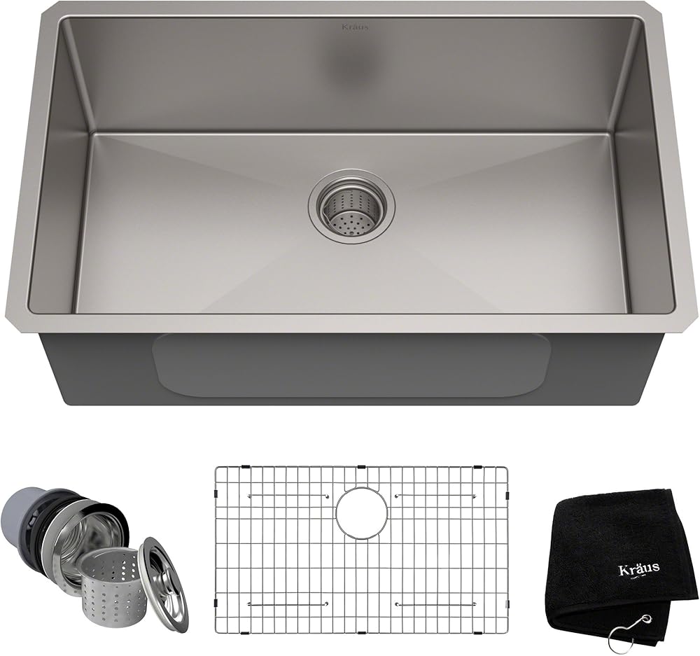 Kraus KHU100-30 Kitchen Sink, 30 Inch, Stainless Steel