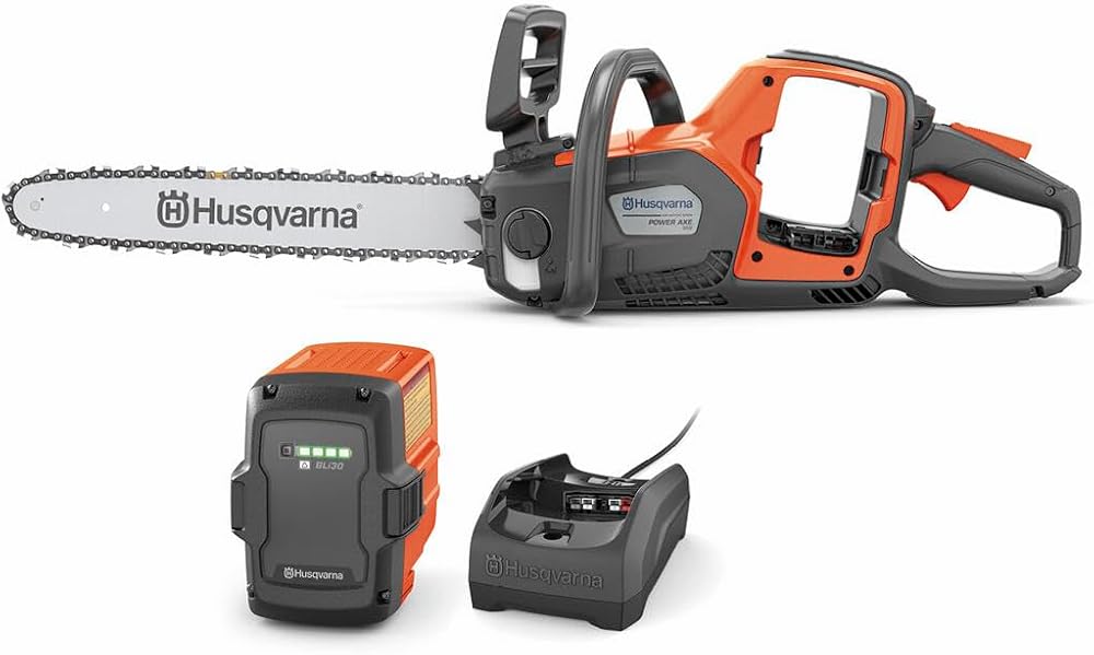 Husqvarna Power Axe 350i Cordless Electric Chainsaw, 18 Inch Chainsaw with Brushless Motor and Quiet Superior Cutting Power, 40V Lithium-Ion Battery and Charger Included