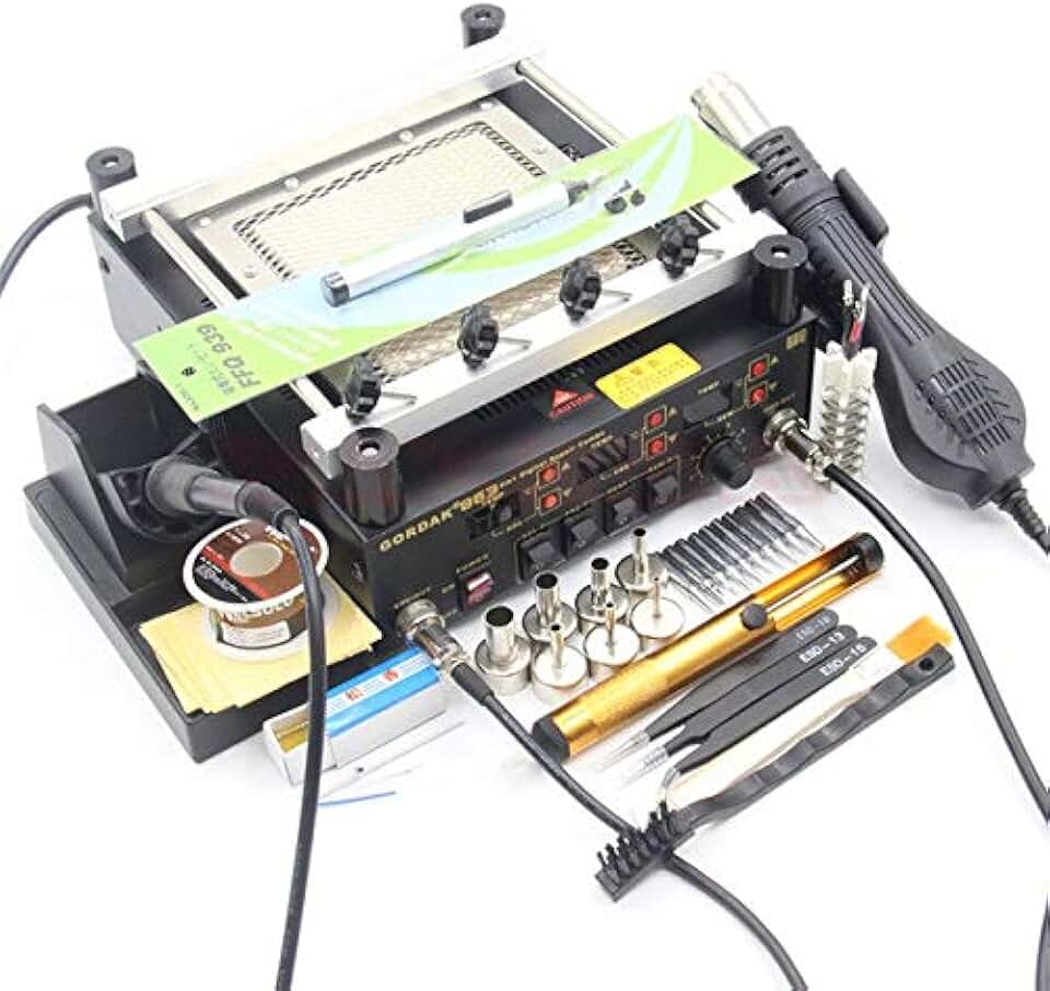 Soldering Occus 863 3 in 1 Digita Hot Air Heat Gun BGA Rework Solder Station Electric Soldering iron IR Infrared Preheating Station - (CN, Color: C, Plug Type: AU)