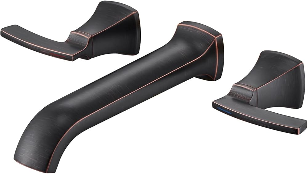 Wall Mount Bathtub Faucet Roman Tub Filler High Flow Long Spout Reach Oil-Rubbed Bronze Tub Faucets with 2 Handles