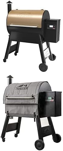 Bundle of Traeger Grills Pro Series 780 Wood Pellet Grill and Smoker with WIFI Smart Home Technology, Bronze + Traeger Pellet Grills BAC627 Pro 780 Insulation Blanket, Grey