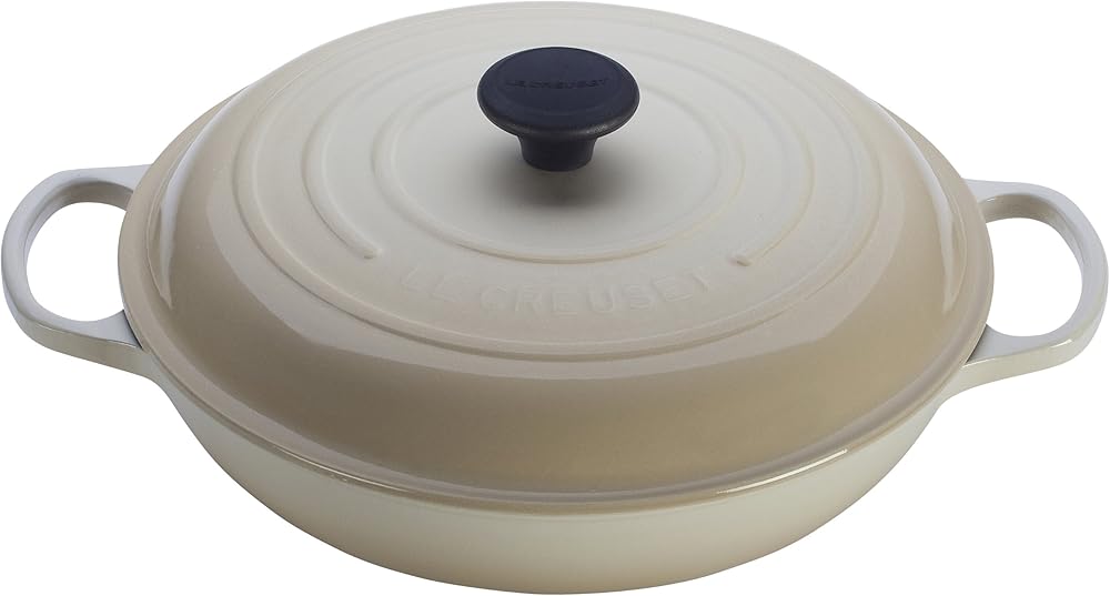 Le Creuset Signature Enameled Cast-Iron 3-3/4-Quart Round Braiser, Dune