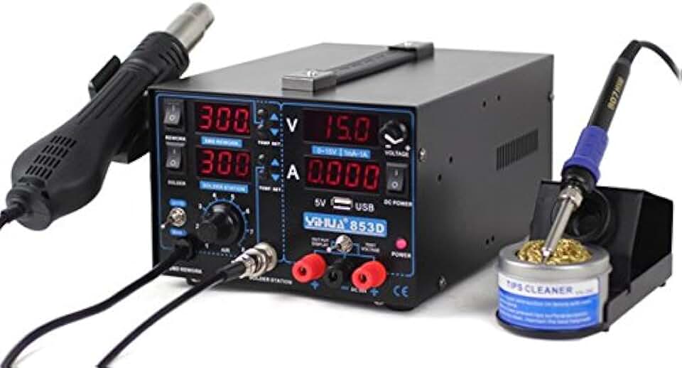 GOWE 3 in 1 SMD Rework Soldering Iron Station Hot Air Gun 800W 220V BGA Rework Station