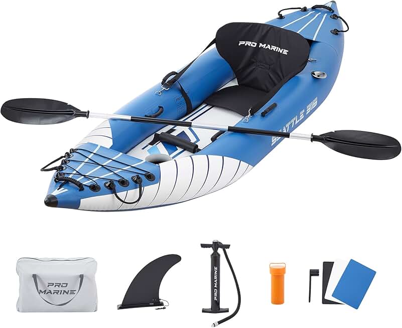 Inflatable Kayak Deluxe Oar Included, Blow up Touring Kayak Set,with Adjustable Seat and Pump,Lightweight and Portable,Paddles and Bag