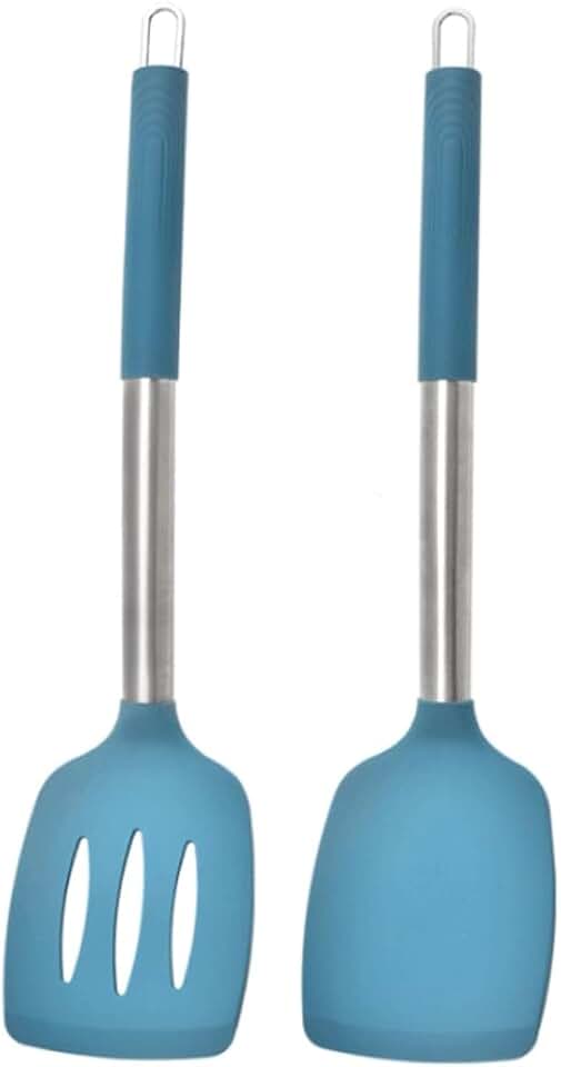 Silicone Shovels Soup Spoon Colander Frying Shovel Scraper Non-stick Pan Special Kitchen Utensils Set, 2 pieces