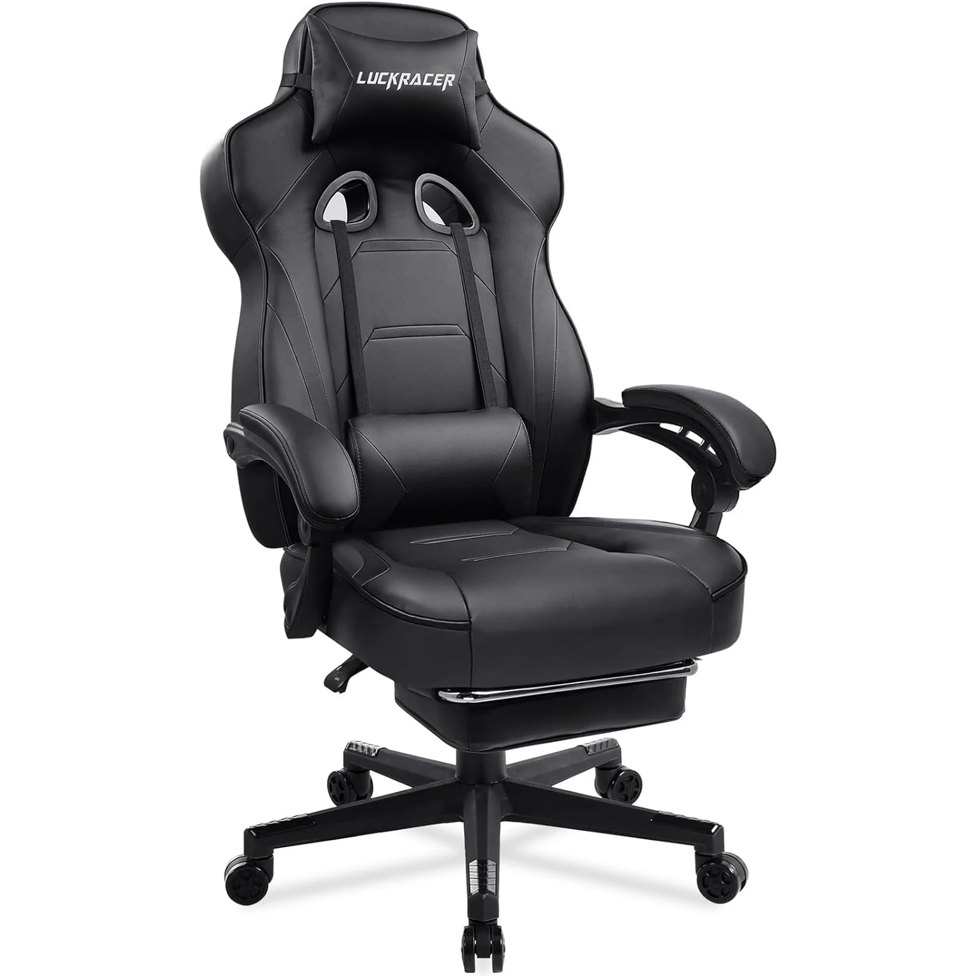 DF-F59-BLACK Gaming Chair, 27.16D x 27.16W x 47.24H in, Black