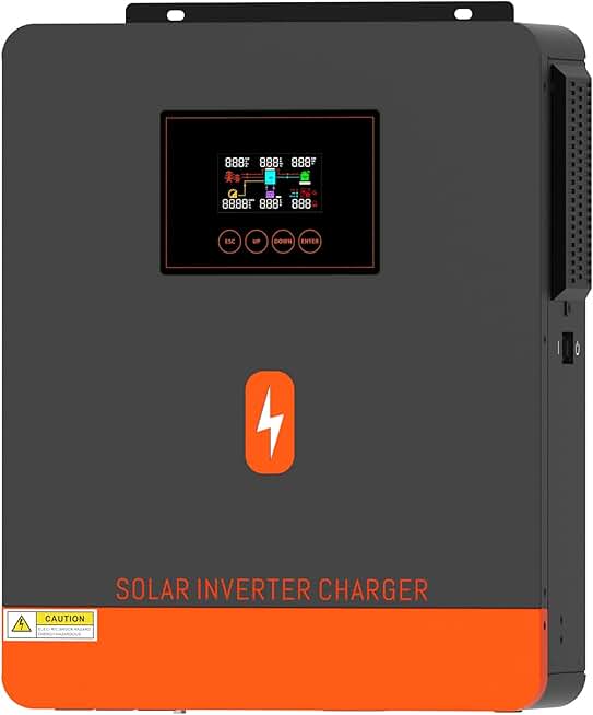 Solar Inverter 3600W 24V Built-in 120A MPPT Controller+80A AC Charger, 3600-watt Pure Sine Wave Power Inverter Max.PV Input 4200W, 500V, fit for 24V Lead-Acid and Lithium Batteries