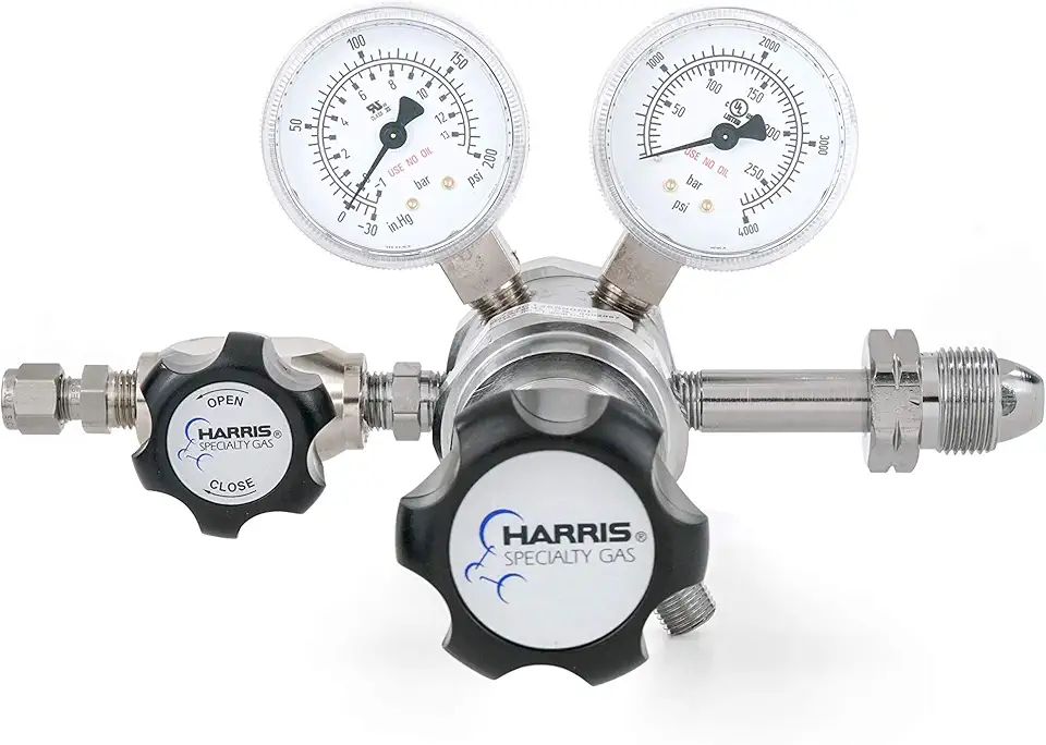 Compressed air specialty gas lab regulator, CGA 590, 2-stage, chrome-plated, 0-125 PSI