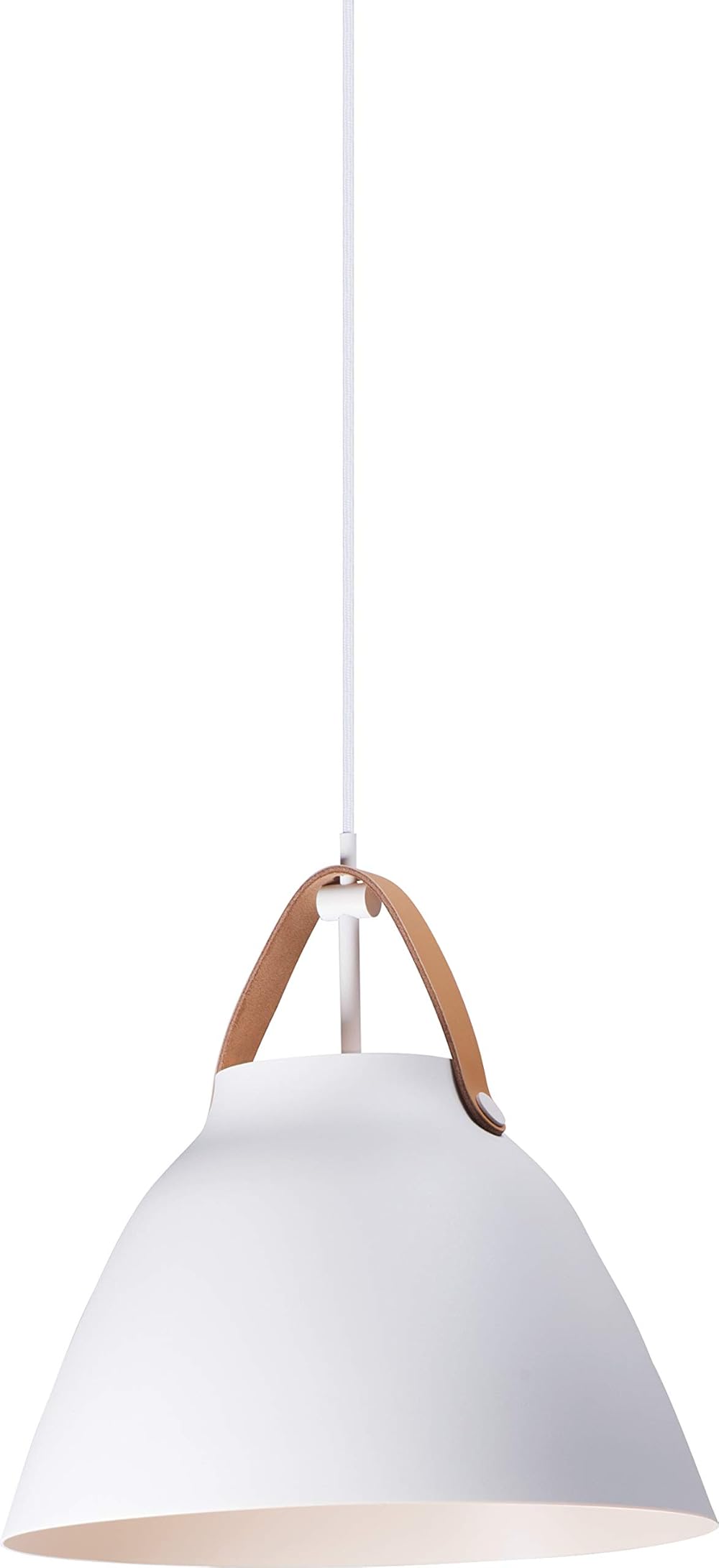 Maxim Nordic-One Light Pendant-14.25 Inches Wide by 14.5 inches high-Tan Leather/White Finish -Traditional Installation