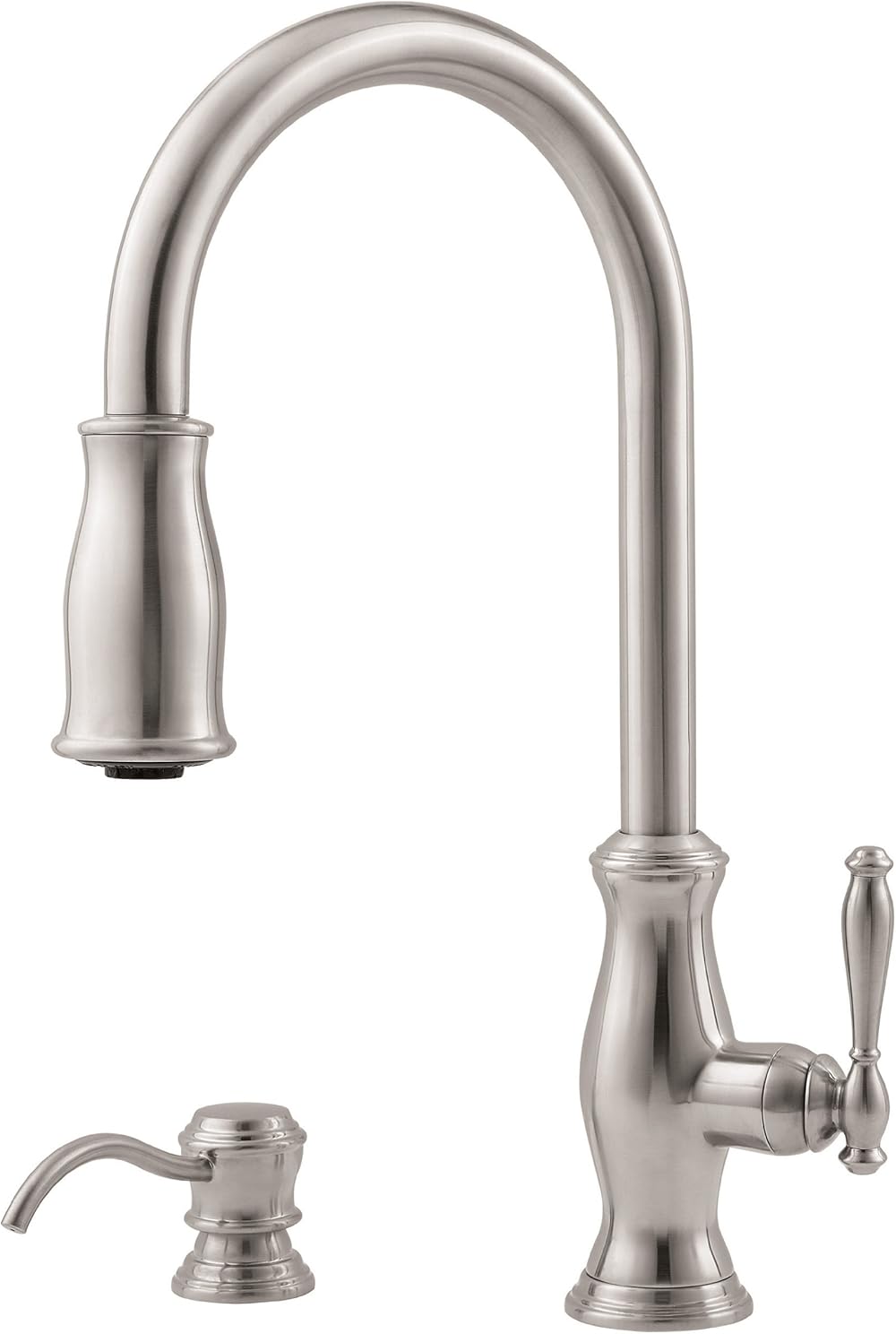 Pfister Hanover 1-Handle Pull-Down Kitchen Faucet with Soap Dispenser, Stainless Steel
