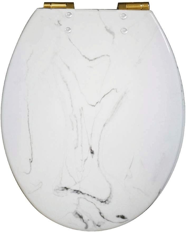 NMZAW-88 Elongated Toilet Seat, Wide Choice of Slow Close Toilet Seats, Molded Wood, Strong Hinges(Gray,Download)