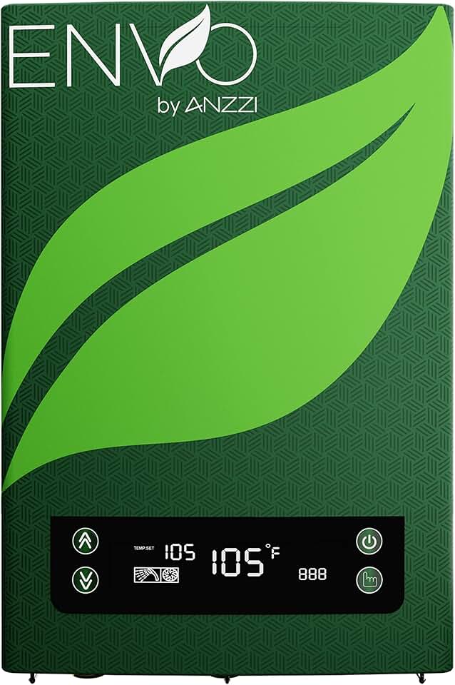 ANZZI Envo ANZZI Electric Tankless Water Heater 24 kW at 240 Volts, Enough to Install Anywhere - For kitchen faucet, bathroom faucet and shower (WH-AZ024-M3)