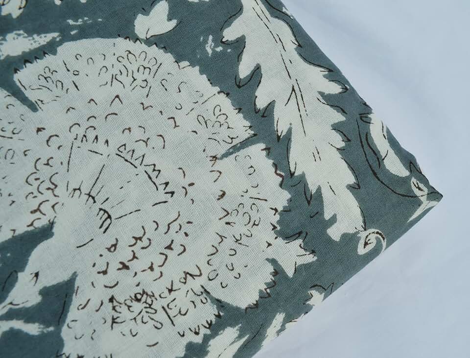 Scrren Print Dressmaking by The Yard Fabric 100% Cotton Floral Print Fabric for Sewing Crafting Ethnic Running Natural Dye Sanganeri Indian Fabric by The Yard 526 (50 Yard pre Cut)