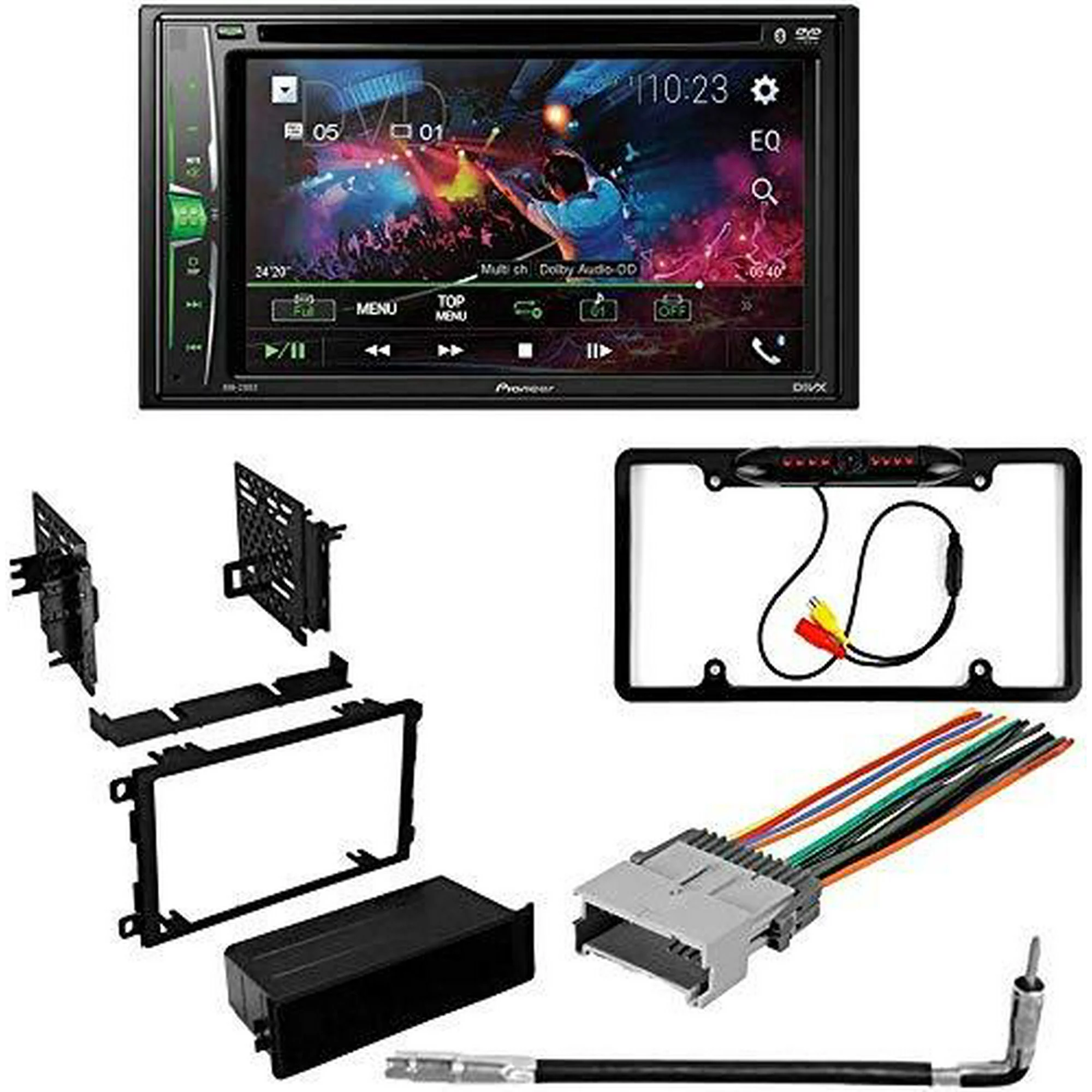 KIT4844 Bundle for 2003-2006 Chevrolet Avalanche W/ Pioneer AVH-241EX Double DIN Car Stereo with Bluetooth/Backup Camera/Installation Kit/in-Dash DVD/CD AM/FM 6.2