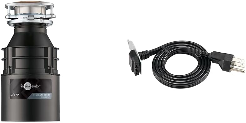 InSinkErator Badger 5XP Garbage Disposal & Garbage Disposal EZ Connect 3-Foot Power Cord for EZ Connect Power and Advanced Series Continuous Feed Food Waste Disposer Models, CRD-EZ