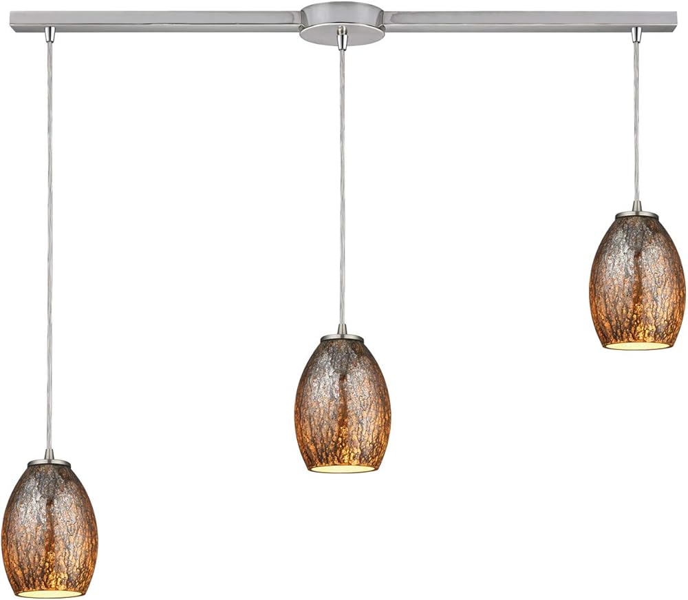 10256/3L Pendant Light, Satin Nickel