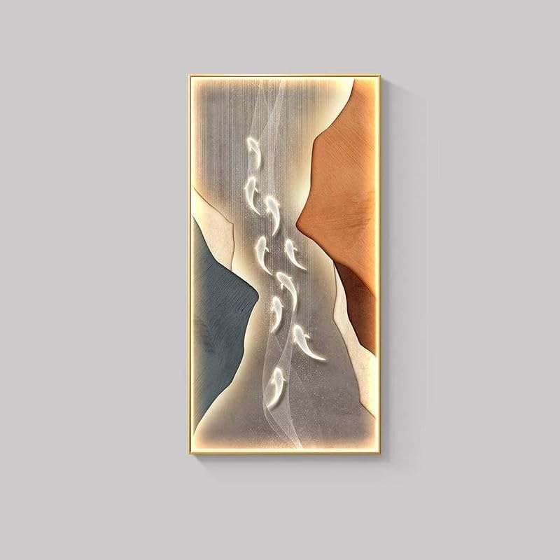 Contemporary Fish Art LED Wall Light Style B, 23.62*7.87 in, Brown